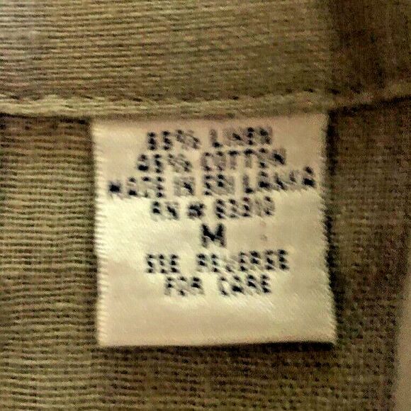 Bill Blass Linen Blend Trucker Jacket Womens Sz M VTG Taupe Lagenlook Minimalist - Picture 10 of 11